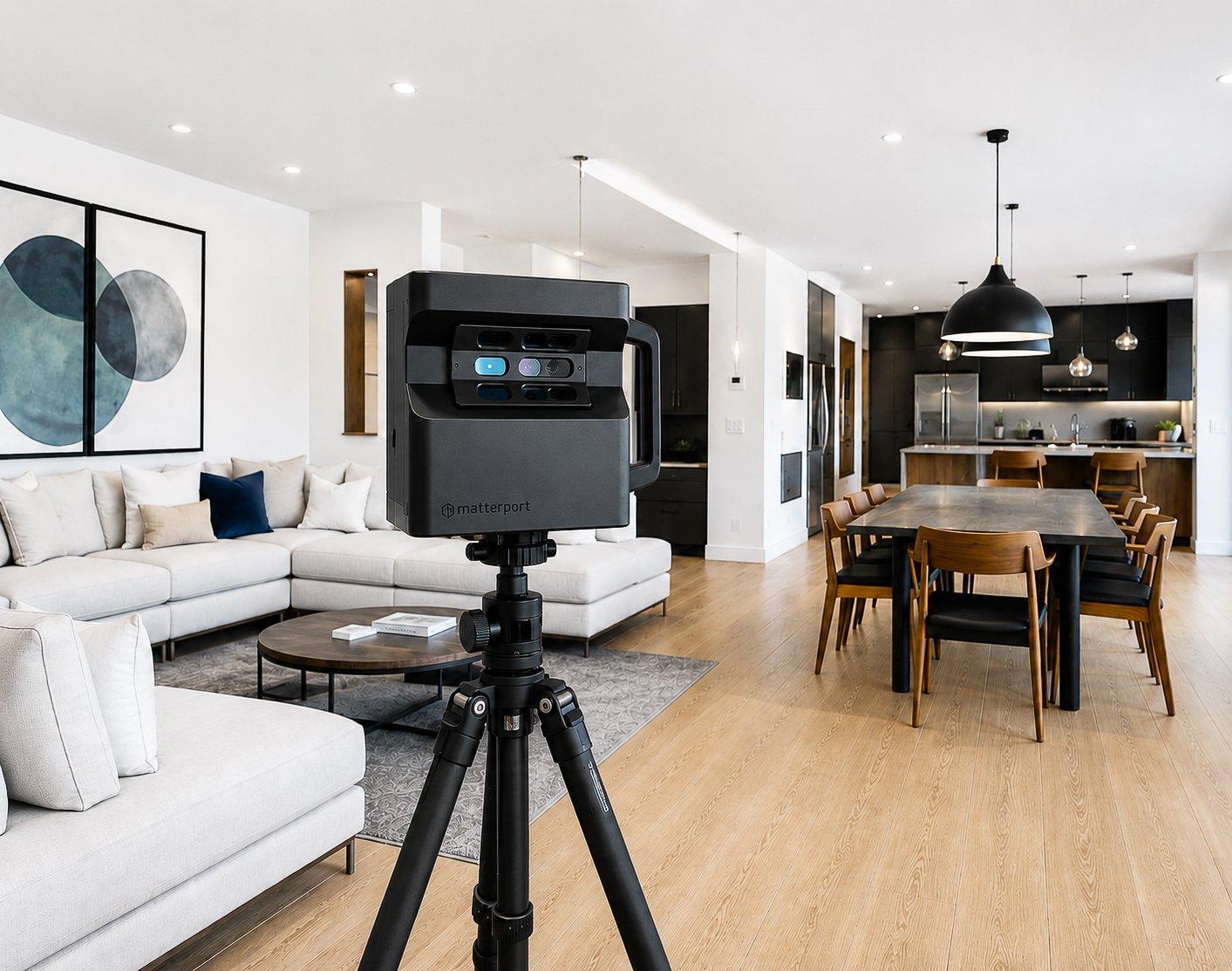 Caméra 360° Matterport dans un séjour